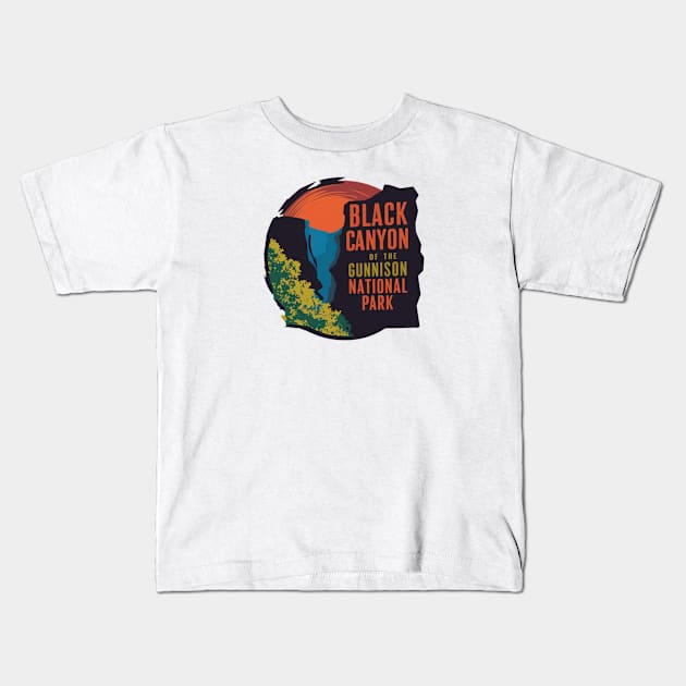 National Park Black Canyon of the Gunnison Kids T-Shirt by Perspektiva